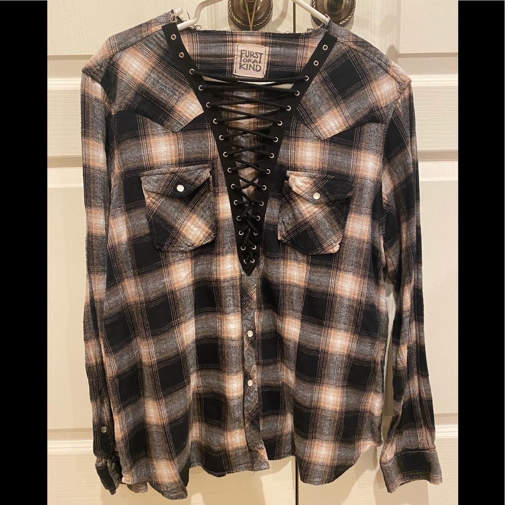 Furst of a Kind Lace up Flannel